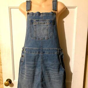 STYLE & CO Vintage STRETCH Denim Jumper/Slvls Overall Dress ~ Sz M